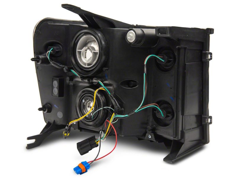 Raxiom 07-13 GMC Sierra 1500 Axial Series Headlights w/ LED Bar- Blk Housing (Clear Lens) S531791 S531791 Photo - Close Up