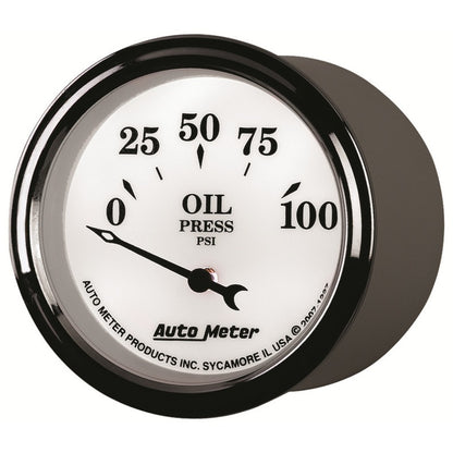 AutoMeter Gauge Oil Press 2-1/16in. 100PSI Elec Old Tyme White II 1227 1227 User 3