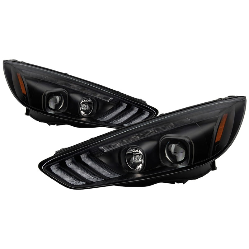 Spyder 15-18 Ford Focus Projector Headlights - Seq Turn Light Bar - Black PRO-YD-FF15-LBSEQ-BK 5086105 5086105 Photo - Primary