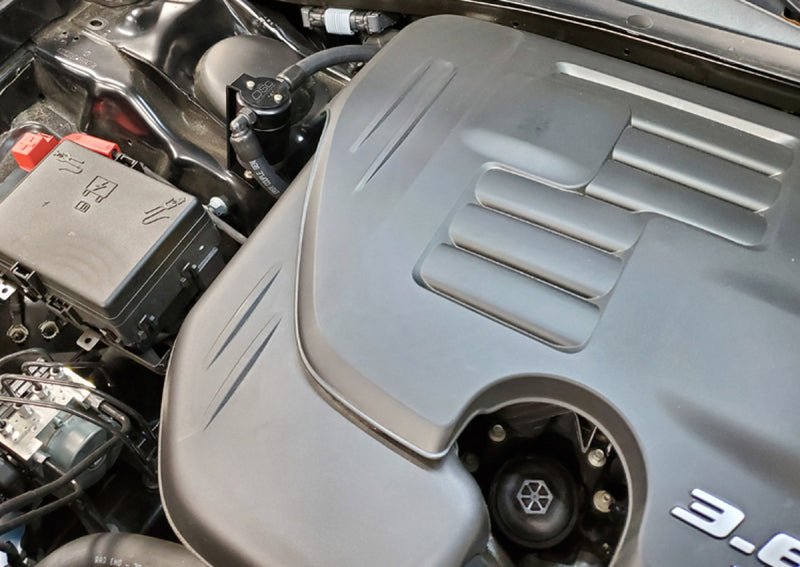 J&L 11-22 3.6L V6 Dodge Charger/Challenger/Chrysler 300C Oil Separator 3.0 - Black Anodized 3068P-B 3068P-B Photo - Mounted