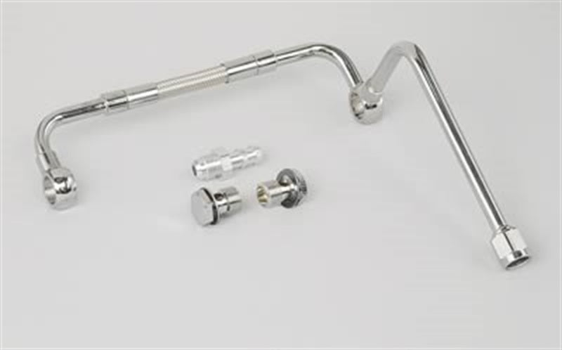 Edelbrock Chrome Dual-Feed Line Kit With No Fuel Filter & 3/8" Barbed End Inlet 8132 Photo - Primary