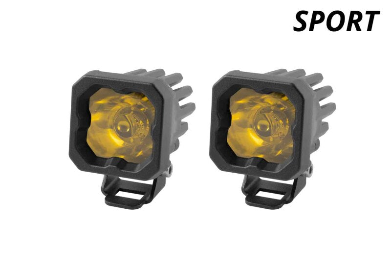 Diode Dynamics Stage Series C1 LED Pod Sport - Yellow Wide Standard ABL (Pair) DD6443P DD6443P User 1