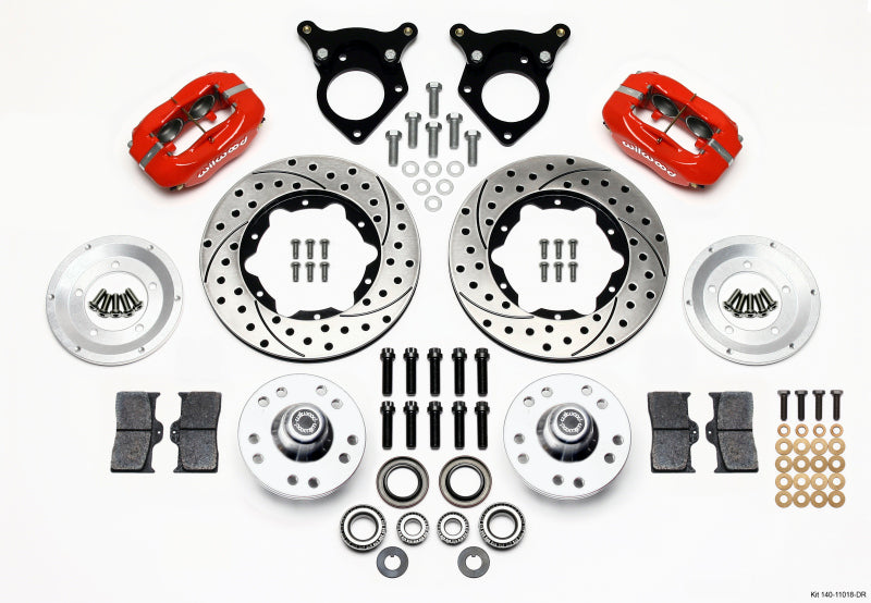 Wilwood FDL Front Kit, 11.00", Drilled, Red, 87-93 Mustang, 5 Lug 140-11018-DR Photo - Primary