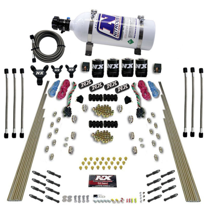 Nitrous Express 8 Cyl Dry Direct Port Dual Stage 4 Solenoids Nitrous Kit (200-600HP) w/5lb Bottle 93106-05 93106-05 Photo - Primary