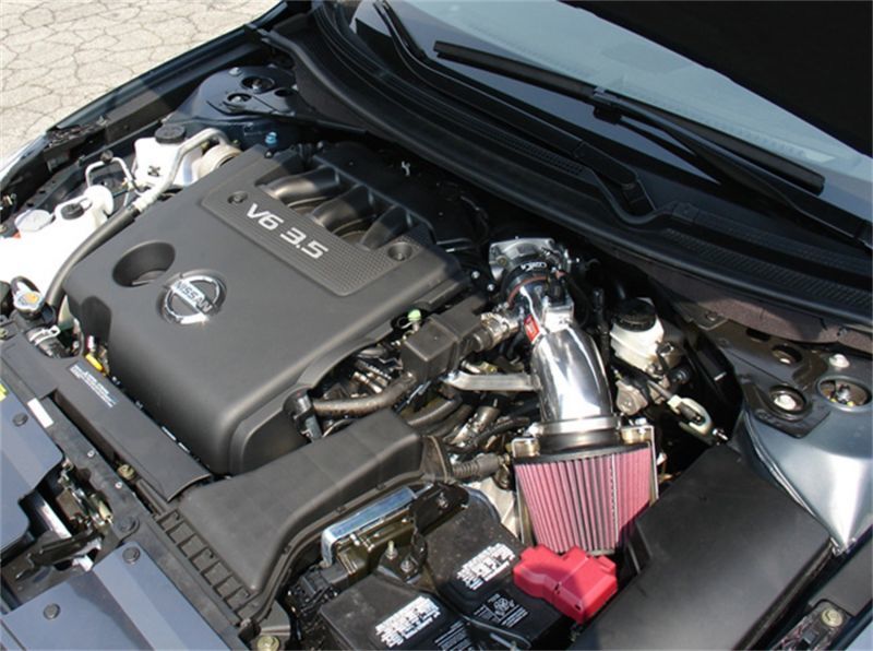Injen Black S. R. I for 07-09 Altima 3.5L V6 Coupe & Sedan w/ Heat Shield SP1977BLK Photo - Mounted
