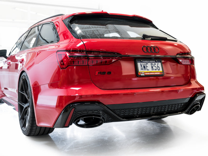 AWE Tuning 21-23 Audi C8 RS6/RS7 SwitchPath Cat-back Exhaust - Diamond Black Tips 3025-33776 3025-33776 Photo - Mounted