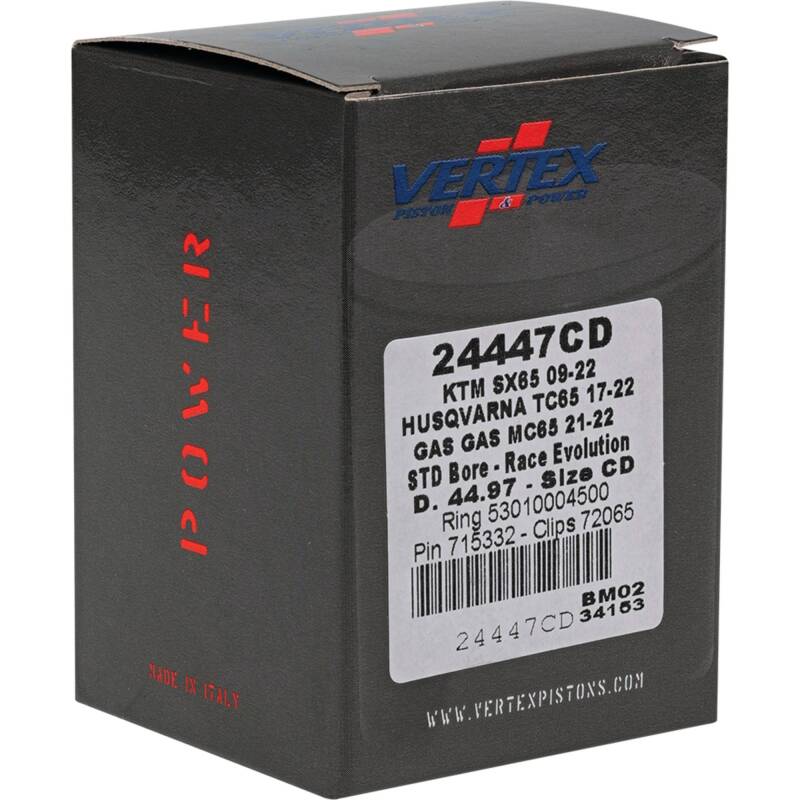 Vertex Pistons Vertex Piston 09-24 KTM 65 SX 65cc Cast Race Evolution Piston Kit 24447CD 24447CD Photo - Primary