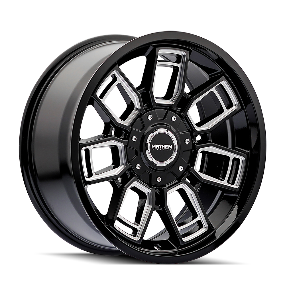 Mayhem 8118 Ordinance 20x9 / 6x135/139.7 BP / 106.1mm Hub Gloss Black Wheel w/ Milled Spokes 8118-2937BM