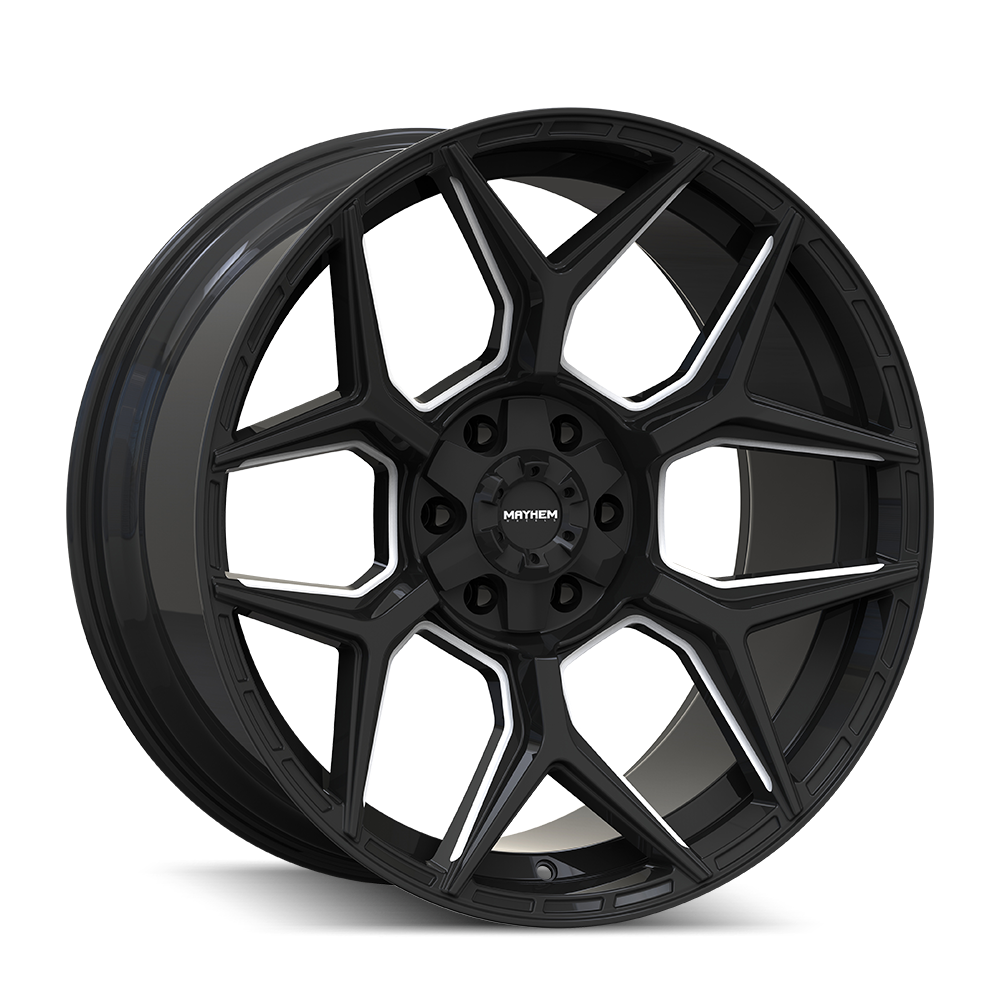 Mayhem Vanquish 8119 22x10 / 6x135/6x139.7 / -19mm Offset / 106.1mm  Hub - Gloss Black Milled 8119-22137M