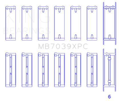 King Engine Bearings King BMW M20/M50 2.0L/2.5L/2.7L Crankshaft Main Bearings Set (Size STDX) - 7 Pairs Coated MB7039XPCSTDX MB7039XPCSTDX Photo - Primary