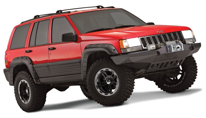 Bushwacker 93-98 Jeep Grand Cherokee Cutout Style Flares 4pc - Black 10916-07 10916-07 Photo - Mounted