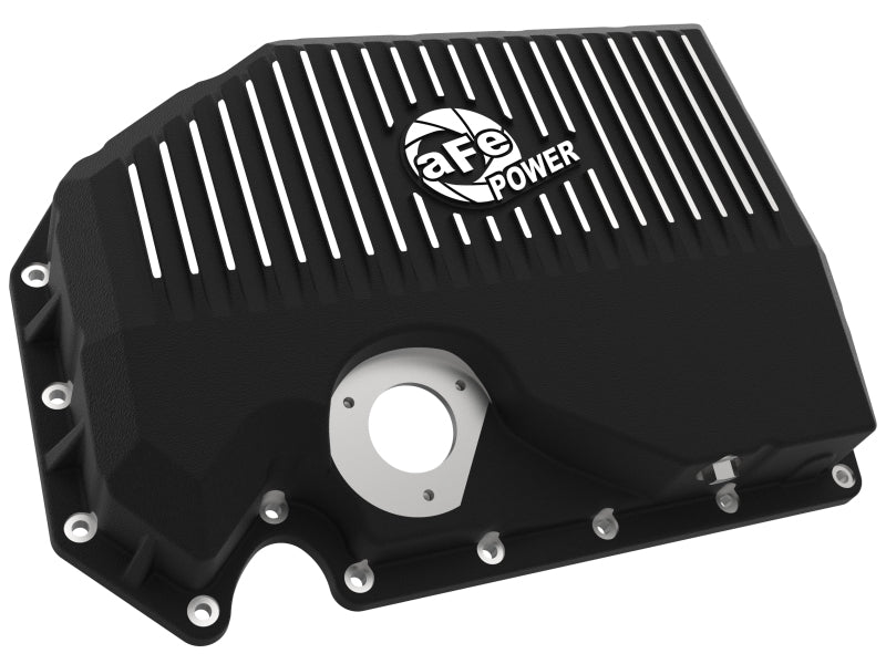 aFe 05-19 VW 1.8L/2.0L w/ Oil Sensor Engine Oil Pan Black POWER Street Series w/ Machined Fins 46-71210B 46-71210B Photo - Unmounted