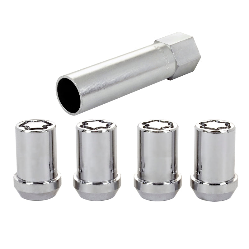 McGard Wheel Lock Nut Set - 4pk. (Tuner / Cone Seat) M12X1.25 / 13/16 Hex / 1.24in. Length - Chrome 25254 25254 Photo - Primary