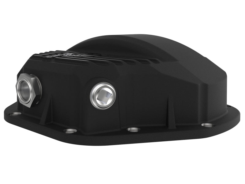 aFe Pro Series Rear Differential Cover Black w/ Machined Fins: Dodge Diese 46-70032 Photo - Unmounted