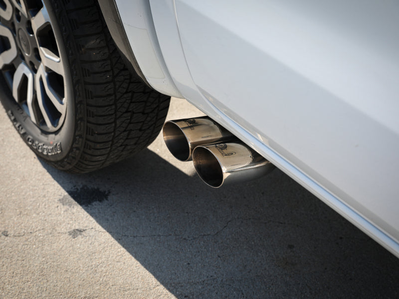 aFe Rebel Series 3in 304 SS Cat-Back Exhaust Side Exit w/ Polished Tips 19 Ford Ranger L4-2.3L (t) 49-33111-P 49-33111-P Photo - Mounted