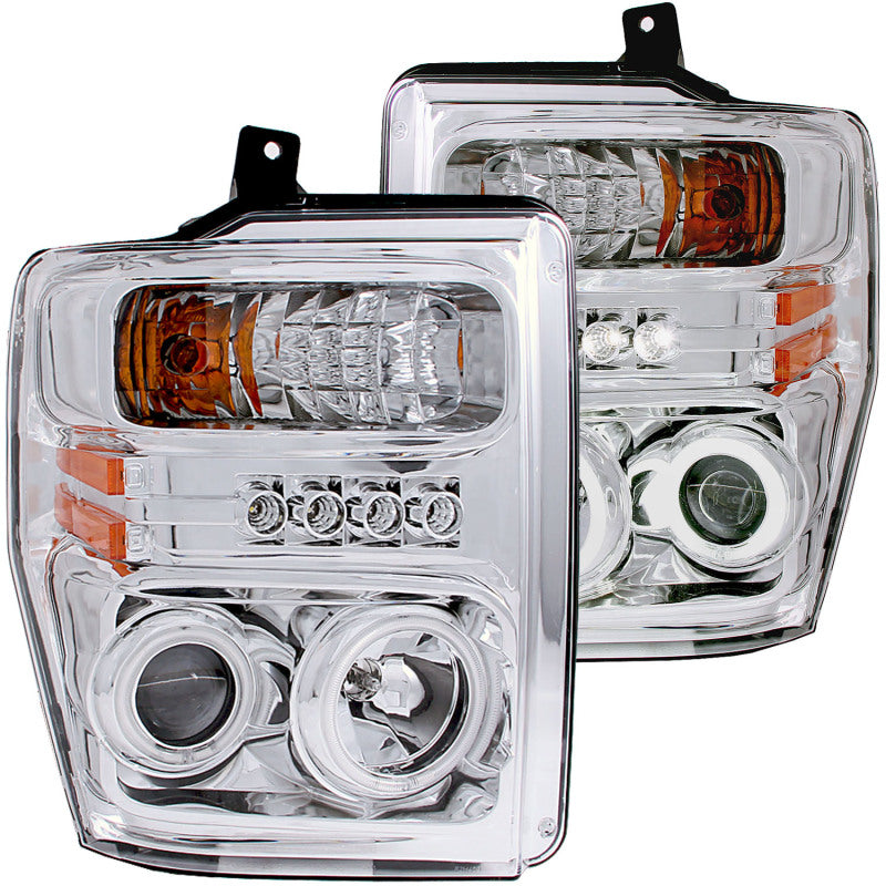 Anzo 2008-2010 Ford F-250 Projector Headlights w/ Halo Chrome (CCFL) 111167 Photo - Primary