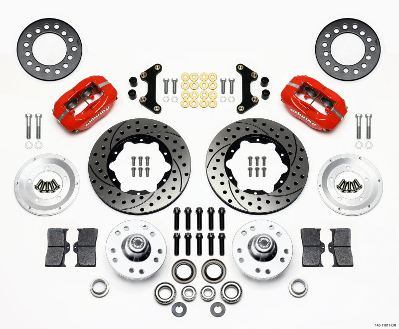 Wilwood FDL Front Kit, 11.00", Drill-Red, 49-54 Chevy / 53-62 Corvette 140-11811-DR Photo - Primary