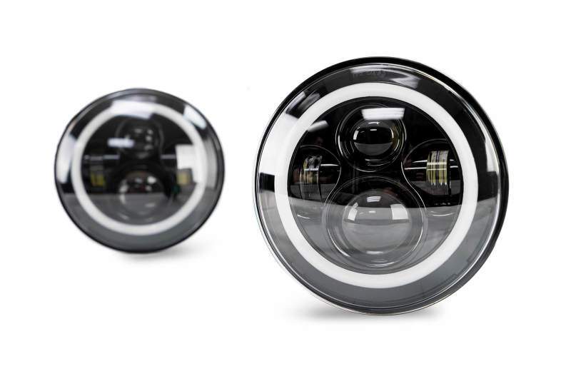 DV8 Offroad 07-18 Jeep Wrangler JK LED Projector Headlights w/ Angel Eyes HL7JK-02 HL7JK-02 Photo - Unmounted