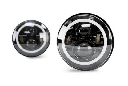 DV8 Offroad 07-18 Jeep Wrangler JK LED Projector Headlights w/ Angel Eyes HL7JK-02 HL7JK-02 Photo - Unmounted