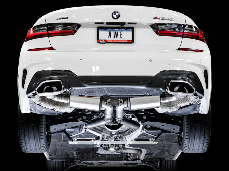 AWE Tuning 2019+ BMW M340i (G20) Resonated Touring Edition Exhaust (Use OE Tips) 3015-11060 3015-11060 Photo - Mounted