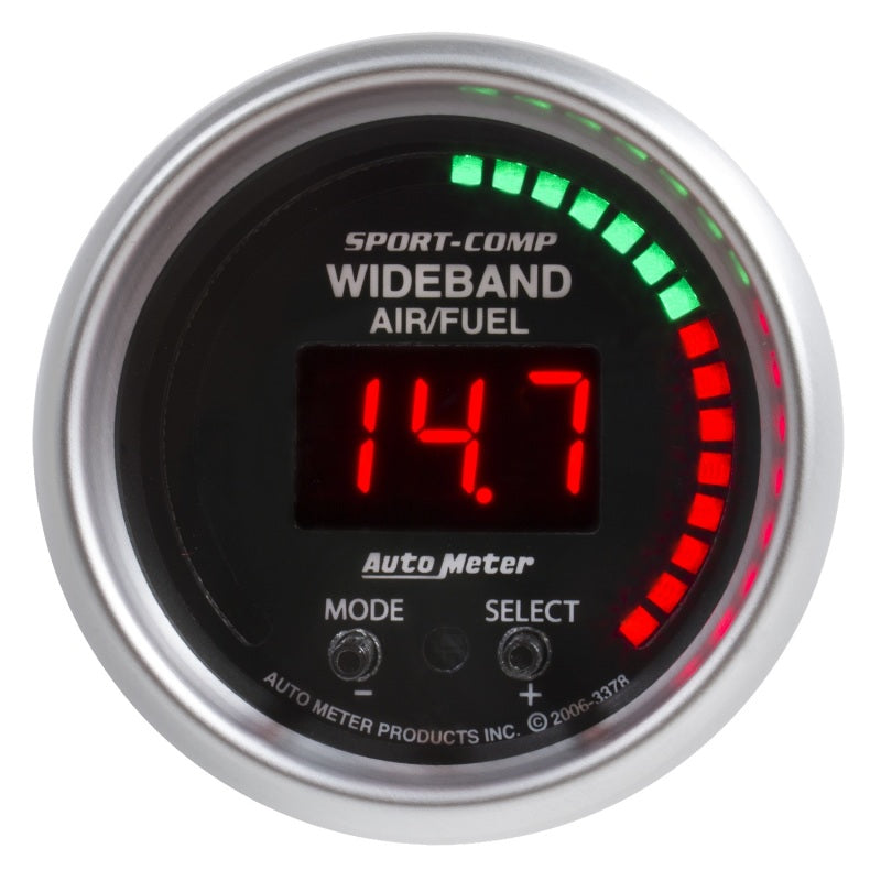 Autometer Gauge, Air/Fuel Ratio-Pro Plus, 2 1/16", 10:1-20:1, Digital w/ Peak 3397 Photo - Primary