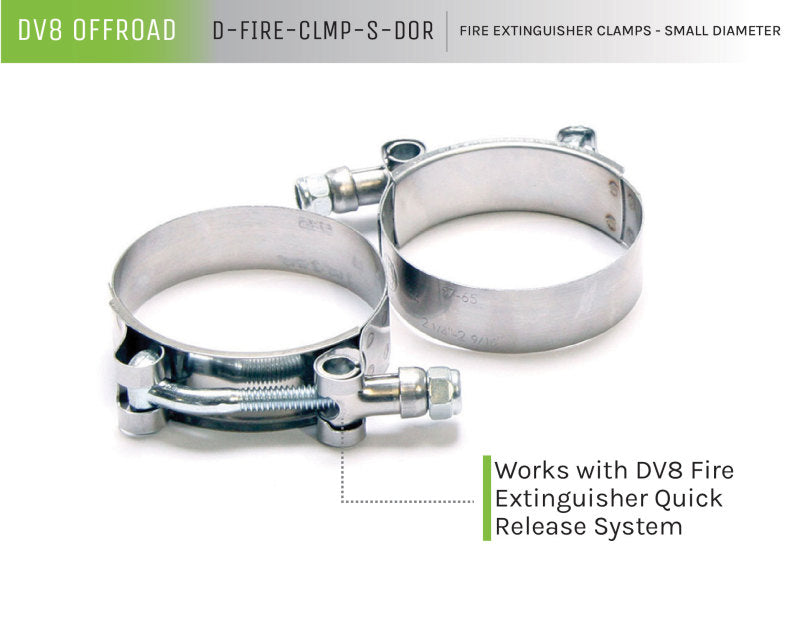 DV8 Offroad Fire Extinguisher Mount Clamps - Small D-FIRE-CLMP-S-DOR D-FIRE-CLMP-S-DOR Product Brochure - a specific brochure describing a Product