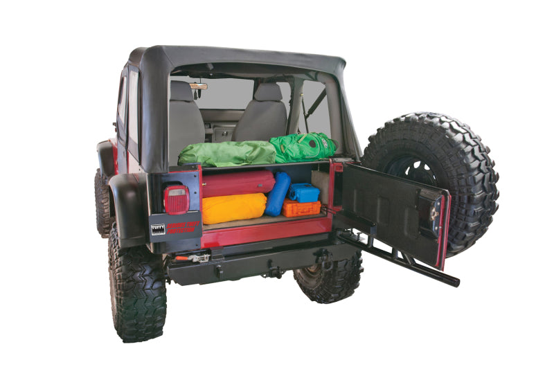 Tuffy Products Tuffy Yj Tailgate Security Enclosure- 01Blk 8795 Yj Wg 297-01 297-01 Photo - Mounted