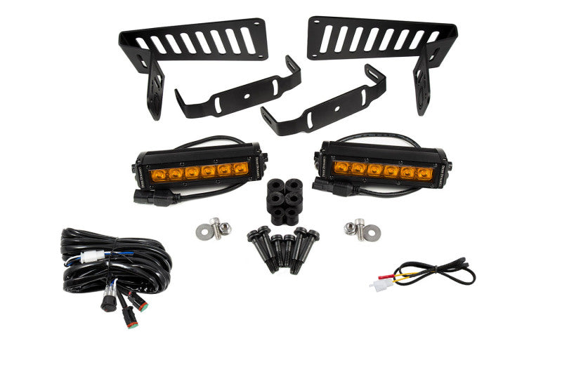 Diode Dynamics 18-21 Jeep JL Wrangler/Gladiator SS6 Cowl LED Bracket Kit - Amber Driving DD6094 DD6094 Photo - Primary