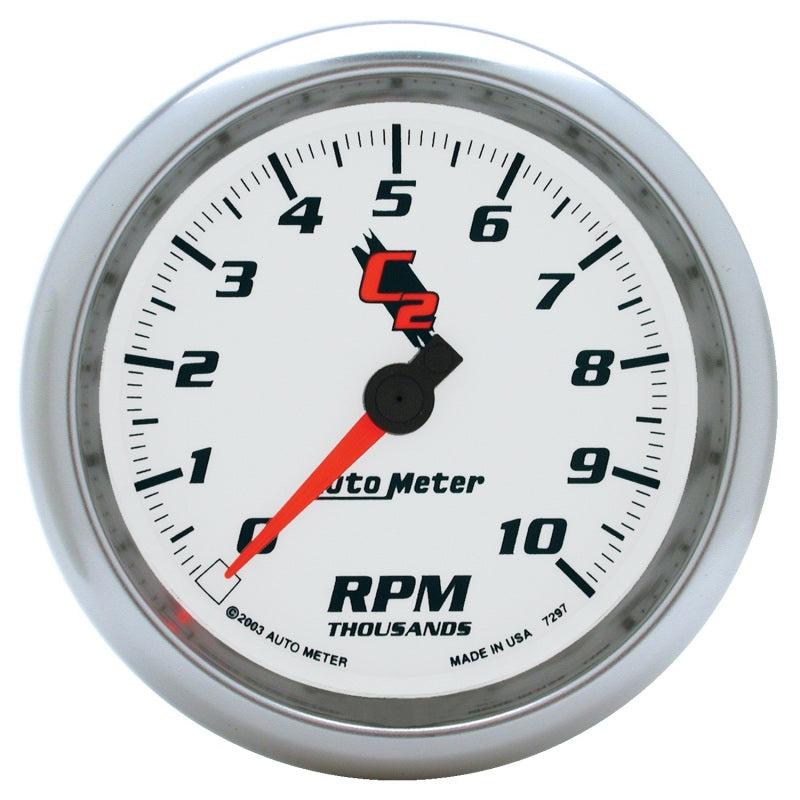 Autometer Gauge, Tachometer, 3 3/8", 10k Rpm, In-Dash, C2 7297 Photo - Primary