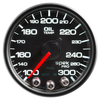 Autometer Spek-Pro Gauge Oil Temp 2 1/16in 300f Stepper Motor W/Peak & Warn Blk/Blk P32232 P32232 User 1