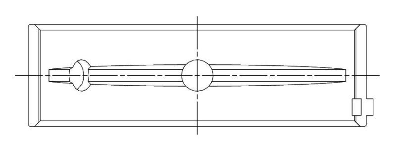 ACL 2015+ Dodge 6.2L V8 .025mm Oversize Race Series Main Bearing Set 5M2221H-.025 5M2221H-.025 Technical Drawing