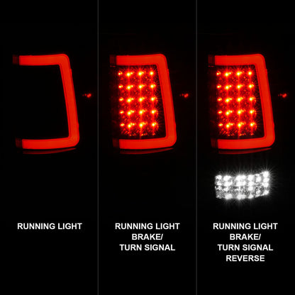 ANZO 2004-2006 Ford F-150 LED Tail Lights w/ Light Bar Black Housing Clear Lens 311342 311342 User 1