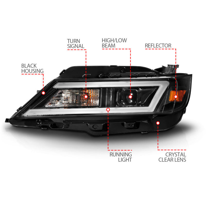 ANZO 14-20 Chevrolet Impala Square Projector LED Bar Headlights w/ Black Housing 121574 121574 Photo - Unmounted