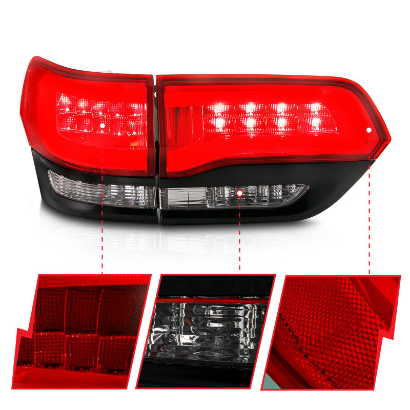 Anzo 2014-2016 Jeep Grand Cherokee LED Taillights Red/Clear 311268 Photo - Close Up