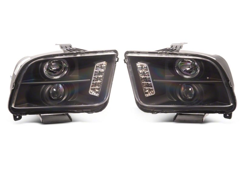 Raxiom 05-09 Ford Mustang Excluding GT500 LED Halo Projector Headlights- Blk Housing (Clear Lens) 101683 101683 Photo - Close Up