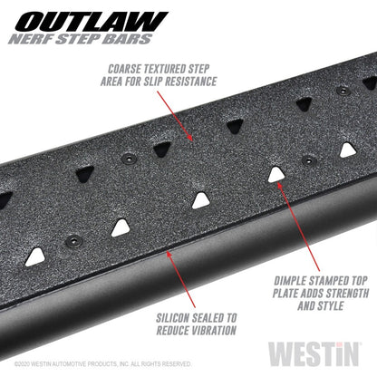 Westin 2020 Jeep Gladiator Outlaw Nerf Step Bars - Textured Black 58-54165 58-54165 Photo - Unmounted