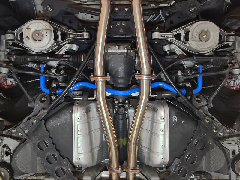 aFe 09-20 Nissan 370Z V6-3.7L Front and Rear Control Sway Bar Set - Blue 440-712001-L 440-712001-L Photo - Mounted