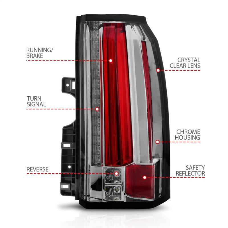 Anzo GMC Yukon/ XL / Denali 15-18 L.E.D Tail Lights Chrome 311277 Photo - Unmounted