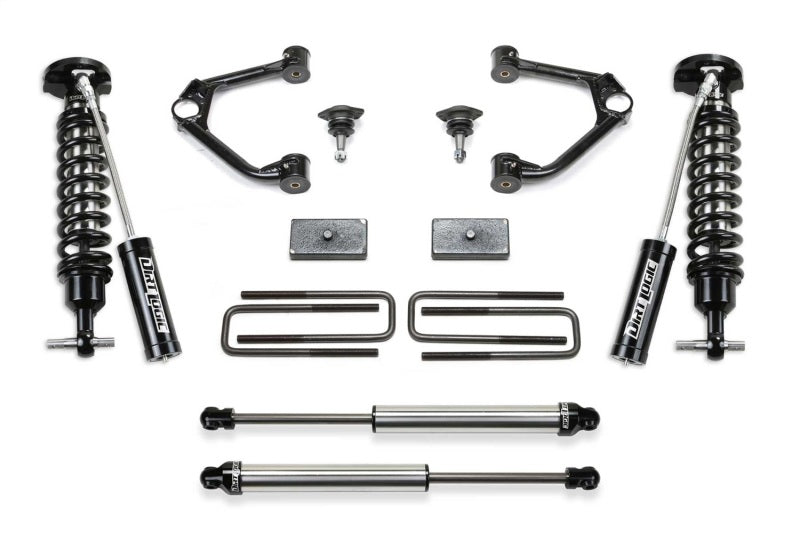 Fabtech 19-20 GM K1500 Trail Boss/AT4 4WD 1.5in UCA System w/DL 2.5 Resi Coilovers & Rear DL Shocks K1154DL K1154DL Photo - Primary