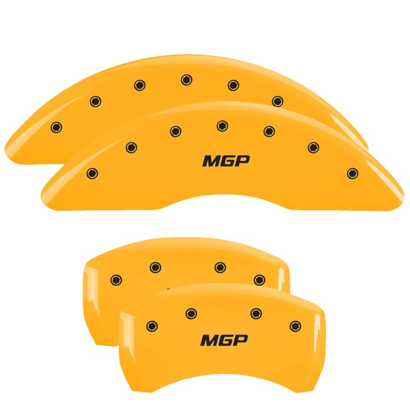 MGP 4 Caliper Covers Engraved Front & Rear MGP Yellow Finish Black Char 2017 Mercedes-Benz S550 23231SMGPYL 23231SMGPYL Photo - Primary