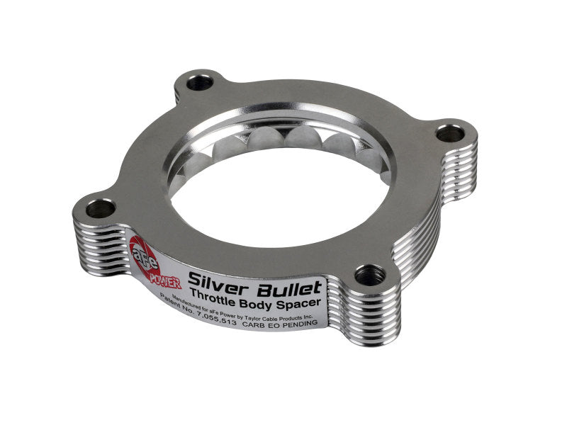 aFe 11-14 Ford Mustang/ 11-14 Ford F-150 V6 3.7L Silver Bullet Throttle Body Spacer - Silver 46-33016 46-33016 Photo - Primary