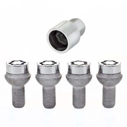 McGard Wheel Lock Bolt Set - 4pk. (Radius Seat) M12X1.5 / 17mm Hex / 23.3mm Shank Length - Chrome 28175 28175 Photo - out of package