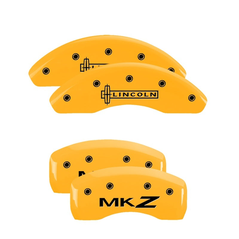MGP 4 Caliper Covers Engraved Front Lincoln Rear MKZ Yellow Finish Black Char 2011 Lincoln MKZ 36008SLCZYL 36008SLCZYL Photo - Primary