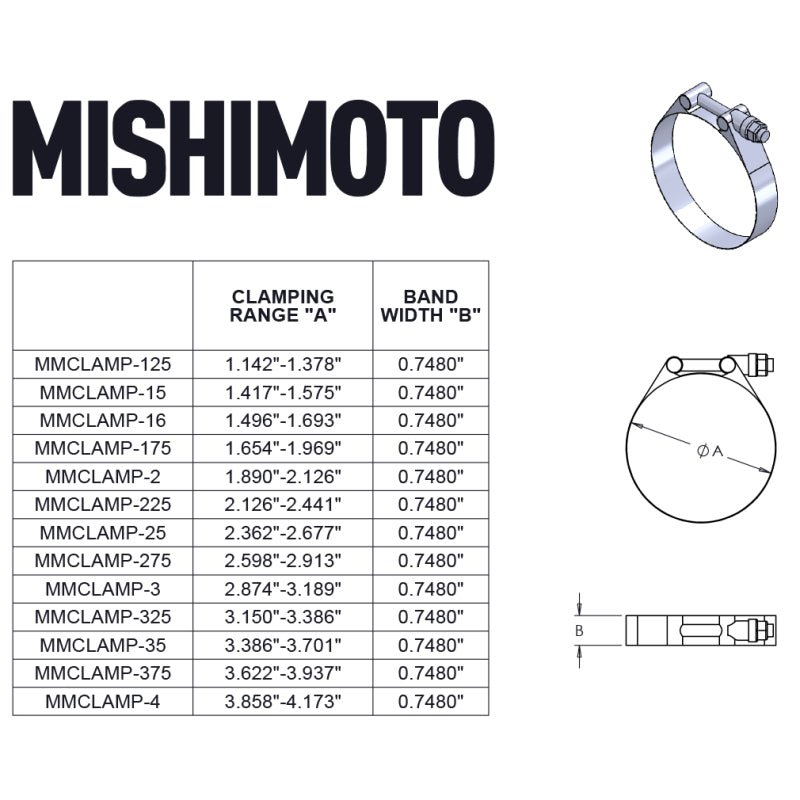 Mishimoto Stainless Steel T-Bolt Clamp, 3.86" - 4.17" (98mm - 106mm) MMCLAMP-4 User 1