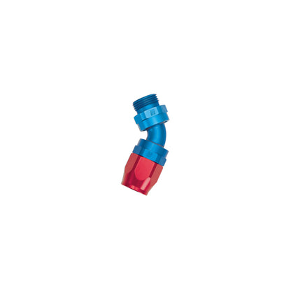 Russell Performance -10 AN Red/Blue 45 Degree Swivel Dry Sump Hose End (-8 Port 3/4in-16 Thread) 612240 612240 Photo - Primary