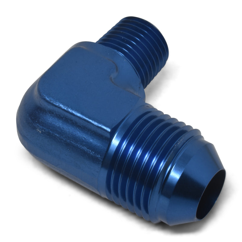 Russell -4 AN 90° Flare to Pipe Adapter (Blue Finish) 660810 Photo - out of package