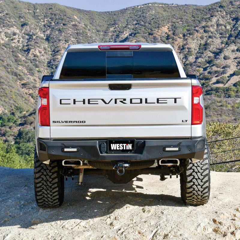 Westin 19-20 Chevy Silverado 1500 Pro-Series Rear Bumper - Textured Black 58-421215 58-421215 Photo - Mounted