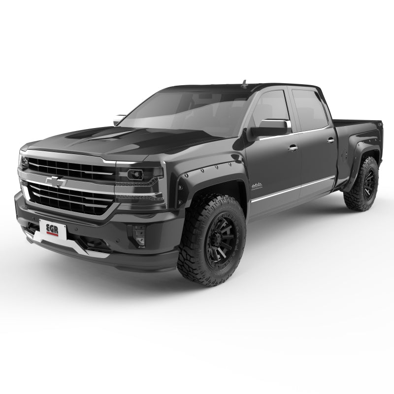 EGR 14+ Chev Silverado 6-8ft Bed Bolt-On Look Color Match Fender Flares - Set - Black 791574-GBA 791574-GBA Photo - Primary