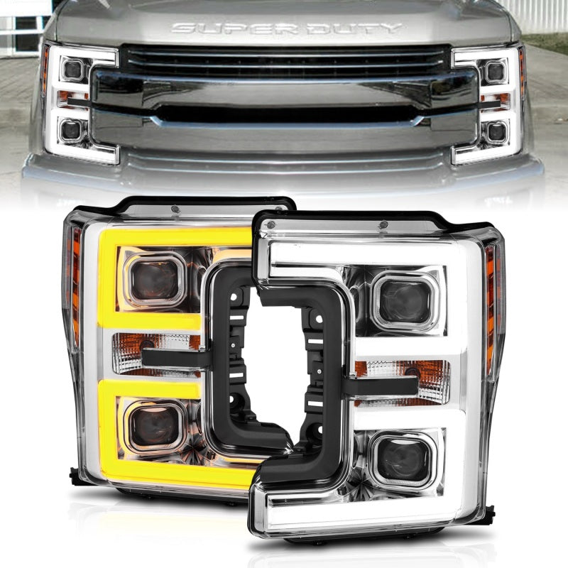 Anzo Projector Plank Style Switchback Headlight Chrome / Amber 17-18 Ford 111389 Photo - Primary
