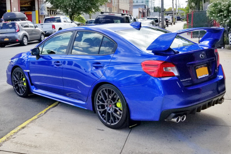 Rally Armor 15-18 Subaru WRX/STi Sedan UR Black Mud Flap w/ Green Logo MF32-UR-BLK/CGN User 1
